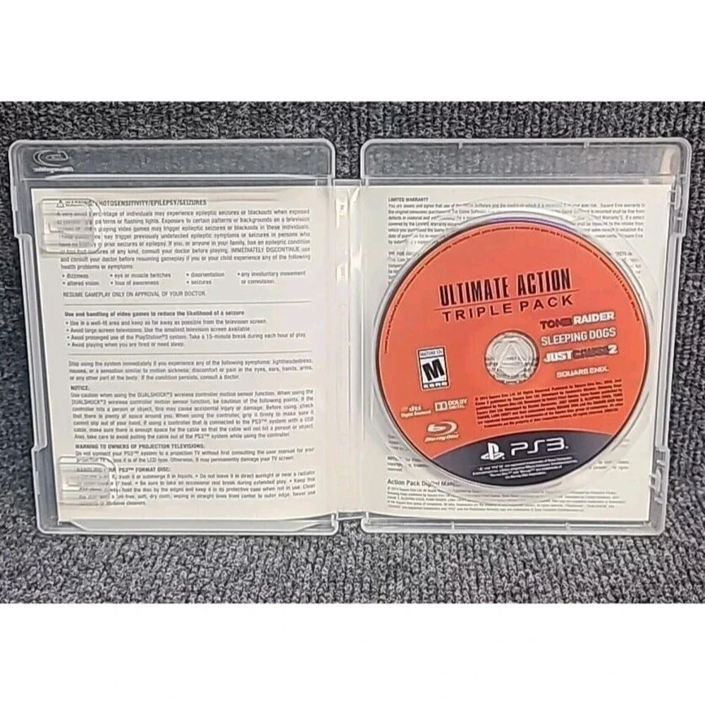 PS3 Ultimate Action Triple Pack (Sony PlayStation 3, 2015) No Manual Tested